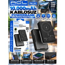 Azurtech Acl PW-161 10.000MAH 20W Kablosuz Hızlı Şarj Powerbank – Manyetik, Standlı, Usb-C