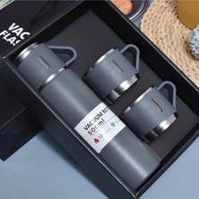 Tr Paslanmaz Çelik Termos Renkli 3 Bardaklı 500 ml Kutulu Set
