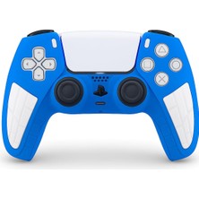 Tr Ps5 Dualsense Oyun Kolu Uyumlu Silikon Kılıf, Mavi-Beyaz