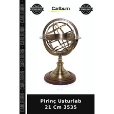 Carlburn Özel Üretim Dekoratif Koleksiyon Antika Görünümlü Ofis Hediyesi Pirinç Usturlab 21 cm 3535