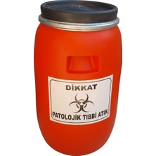 Tr Patolojik Atık Bidonu, 30 L, Polietilen, Kırmızı, Çember Kapaklı, 31X45 cm