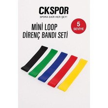 Tr Aerobik Bant 5'li Seti, Kademeli Dirençli Spor Lastik, Çok Renkli