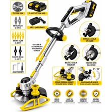 Dragro 21V Kömürsüz Motor 2x Bataryalı Ot Çim Çalı Kenar Biçme Tırpan Makinesi