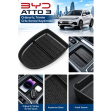 Meyzone Byd Atto 3 Uyumlu Kaydırmaz Orta Konsol Düzenleyici Tepsi Rafı Trim Seti Kaydırmaz Konsül Düzenleyici Tepsi
