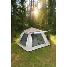 Tr Tam Otomati̇k 4 Ki̇şi̇li̇k Tenteli̇ Kamp Çadiri 210X210X135 cm (Krem)