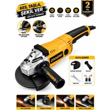 Dragro 2200W Bakır Sargılı Metal Şanzıman 230MM Büyük Spiral Taşlama