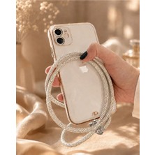 Kumru Studio Silver Taşlı Janjanlı Telefon Boyun Askısı – Kristal Taşlı Şık Boyun Askısı
