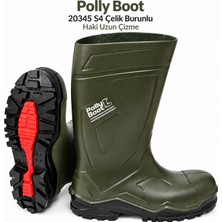Polly Boot Arge Toptan Power 20345 S4 Çelik Burunlu Uzun Çizme Haki No:46