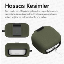 Prime Galaxy Buds 4 Pro ve Buds 4 ile Uyumlu Mandallı Kapak Kilit Sistemli Kumlanmış Mat Dokulu Darbelere Dayanıklı Hibrit Kılıf (Yeşil, Galaxy Buds 4 Pro/4)