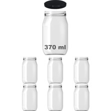 Tr 370 ml Şeffaf Cam Kavanoz 370 cc Konserve Metal Kapaklı Cam Kavanoz 6 Adet (Şeffaf, 370 Cc)