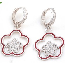 Bersel Butik ​gümüş Sallantılı Çiçek Desenli Kadın Küpe