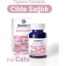 ZentiaVet Derma Kedi Deri ve Tüy Sağlığı Destekleyici Güçlendirici Parlatıcı Etkili ve Kaşıntı Giderici 60 Tb