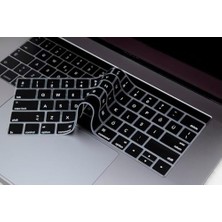 MacBook Pro Türkçe Q Klavye Koruyucu Us Ansı Düz Enter Uyumlu Silikon Keyboard Cover 13-15 Inç A1706 A1989 A2159 A1707 A1990 | Amerikan Ingilizce Klavyeyi Türkçe Q’ya Çeviren Siyah