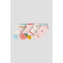 Defne Baby 4 Çift Yazlık Pamuklu Kız Çocuk ve Bebek Patik Çorabı