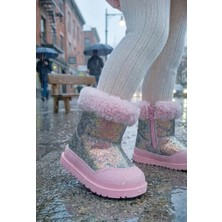Surpie Shoes Kürk Detaylı Su Geçirmez Kız Çocuk Bot