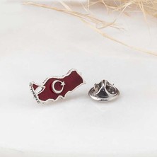 Bersel Butik 925 Ayar Gümüş Türkiye Haritası Rozet