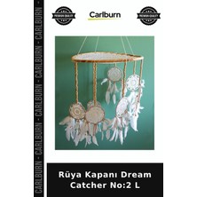 Carlburn Özel Üretim Dekoratif Duvar Süsü Bohem Ev Aksesuarı Hediye Rüya Kapanı Dream Catcher No:2 L