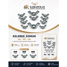 Karapolat Kelebek Somun M4/ M5 / M6 5 Adet 3'lü Set (15 Adet)