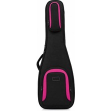 Erga Müzik Profesyonel Kalın Elektro Gitar Kılıfı-Çantası - Siyah - Pembe 1900 Denye Lüx Kumaş - %100 Su Geçirmez