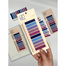 Tr 10 Renkli Cetvelli Pastel Mavi ve Mor Tonları Indeks Sticker/index/post-It/postit/kitap Ayrac�