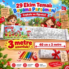 Rengi Alem 29 Ekim Cumhuriyet Bayramı Temalı Dev Boyama Sayfası 40 cm x 3 M – Okul Öncesi Boyama Etkinliği
