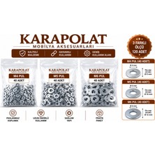 Karapolat Metal Vida Pulu 3’lü Set | Çelik Düz Pul | Vida Rondelası | Mobilya ve Montaj Için