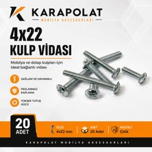 Karapolat Mobilya Kulp Vidası 4 x 22 mm (Vida Uzunluğu 4 Cm)