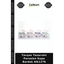 Carlburn Özel Üretim Sevimli Tasarım Hediye Mutfak Tavşan Tasarımlı Porselen Kupa Bardak ALK1276