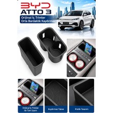 Meyzone Byd Atto 3 Uyumlu Kaydırmaz Orta Bardak Tepsisi Trim Seti Kaydırmaz Orta Bardaklık Düzenleyici