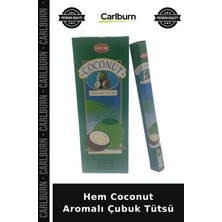 Carlburn Özel Üretim Hindistan Cevizi Doğal Aromatik Ev Kokusu Rahatlatıcı Hem Coconut Aromalı Çubuk Tütsü
