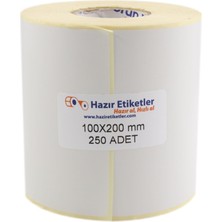 Tr Eko Termal Etiket 100MM x 200MM Ruloda 250 Adet 40MM Kuka Çapında Direk Termal Transfer Etiketi