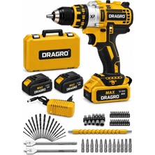 Dragro 21V Çelik Mandren Çift Akülü Şarjlı Darbeli Matkap Xxr