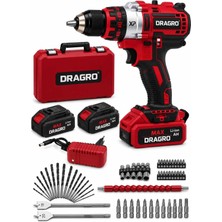 Dragro 21V Çelik Mandren Çift Akülü Şarjlı Darbeli Matkap Xxr