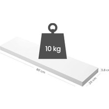Prime Duvar Rafı, Kitaplar, Resimler, Dekorasyon, Yüzer Raf, 80 x 20 x 3,8 Cm, Ofis Rafı, Mdf, Oturma Odası, Mutfak, Koridor, Yatak Odası, Banyo Için Duvar Panosu, Beyaz LWS28WT