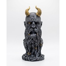 Tr Iskandinav Mitolojisi Bilge Büstü - 15 cm El Boyaması Özel Tasarım Reçine Figür - Viking