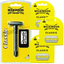 Atamanstore Wilkinson Classic Manuel Tıraş Makinesi | 4 Adet 5'li Kutu Yaprak Jilet Seti