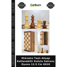 Carlburn Özel Üretim Mıknatıslı Oyun Hobi Mıknatıs Taşlı Ahşap Katlanabilir Kutulu Satranç Oyunu 12.5 cm G610