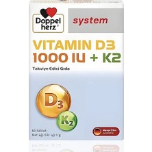 Doppelherz System Vitamin D3 1000 Iu + K2 60 Tablet
