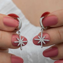 Bersel Butik Gümüş Sallantılı Kutup Yıldızı Kadın Küpe