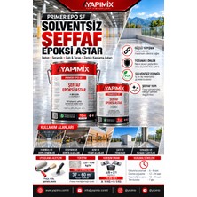 Yapımix Prımer Epo Sf - Solventsiz Şeffaf Çift Bileşenli Epoksi Astar | Beton, Seramik, Çatı ve Teras Için Zemin & Kaplama Astarı - 15 kg Set = A: 10 kg + B: 5 kg