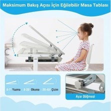 Prime Çocuk Mobilyaları Ayarlanabilir Ergonomik Çoçuk Aktivite Masası (3-10 Yaş Gri Renk)