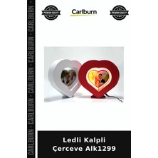 Carlburn Özel Üretim Romantik Hediyelik Işıklı Dekoratif Masaüstü Ledli Kalpli Çerceve ALK1299