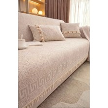 Bellevia Versace Desenli Koltuk Örtüsü 180X220 cm Çekyat Kanepe Örtüsü
