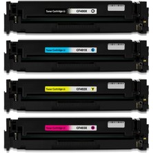 Tr 4'lü Paket Toner/baskı Kartuşu Set Uyumlu Hp CF400 x CF401 x CF402 x CF403 x Renkli Lazer Çok