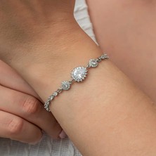 Bersel Butik 925 Ayar Gümüş Damla Su Yolu Kadın Bileklik