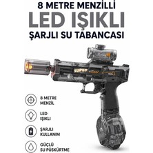Emt Pazarlama® Sarjlı Otomatik Su Tabancası LED Işıklı Geniş Su Hazneli Gerçekçi Geri Tepme Efektli Uzak Menzilli