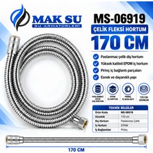 Mak-Su Mak Su MS-06919 170 cm Paslanmaz Çelik Flexi Duş Hortumu