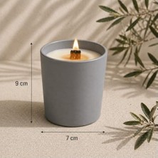 Paçuli Kokulu Mum 280 ml - Ahşap Fitil, Gri Buzlu Cam Bardak, Uzun Yanma Süresi, Hediye Kutulu