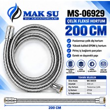 Mak-Su MS-06929 200 cm Paslanmaz Çelik Flexi Duş Hortumu