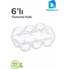 Dolphfin Ak 648 6’lı Yumurta Kabı 14X11X7 cm Kapaklı Şeffaf Buzdolabı Yumurta Saklama Kutusu Bpa Içermez